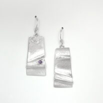 Wrinkled Earrings with Amethyst by Brenda Roy at The Avenue Gallery, a contemporary fine art gallery in Victoria, BC, Canada.