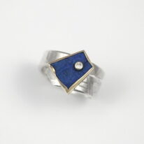 Rough Lapis & Diamond Ring by Brenda Roy at The Avenue Gallery, a contemporary fine art gallery in Victoria, BC, Canada.