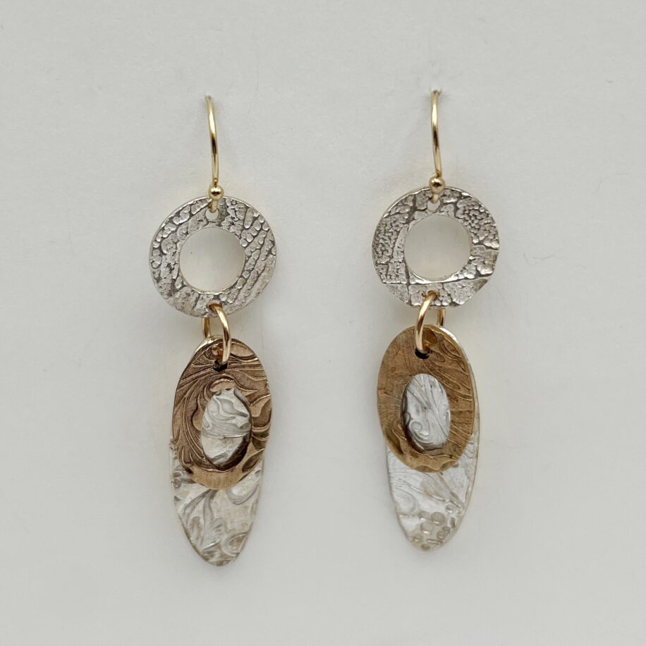 Mixed Metal Earrings by Veronica Stewart at The Avenue Gallery, a contemporary fine art gallery in Victoria, BC, Canada.