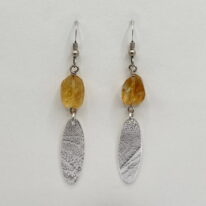 Silver Oval Earrings with Citrine by Veronica Stewart at The Avenue Gallery, a contemporary fine art gallery in Victoria, BC, Canada.