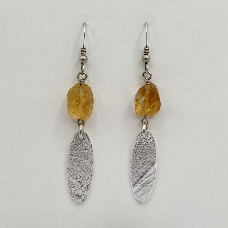 Silver Oval Earrings with Citrine by Veronica Stewart at The Avenue Gallery, a contemporary fine art gallery in Victoria, BC, Canada.