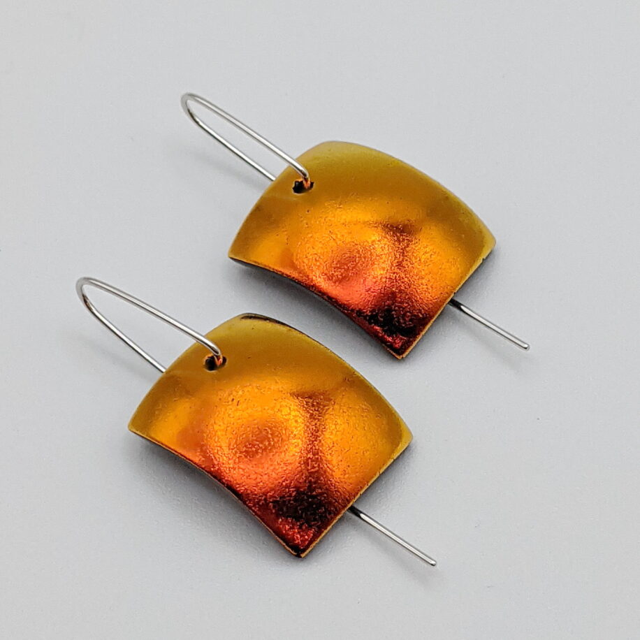 Square Oxygen Series Earrings by Peggy Brackett at The Avenue Gallery, a contemporary fine art gallery in Victoria, BC, Canada.