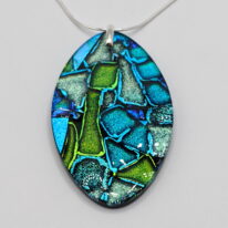Flat Mosaic Pendant (Oval) by Peggy Brackett at The Avenue Gallery, a contemporary fine art gallery in Victoria, BC, Canada.