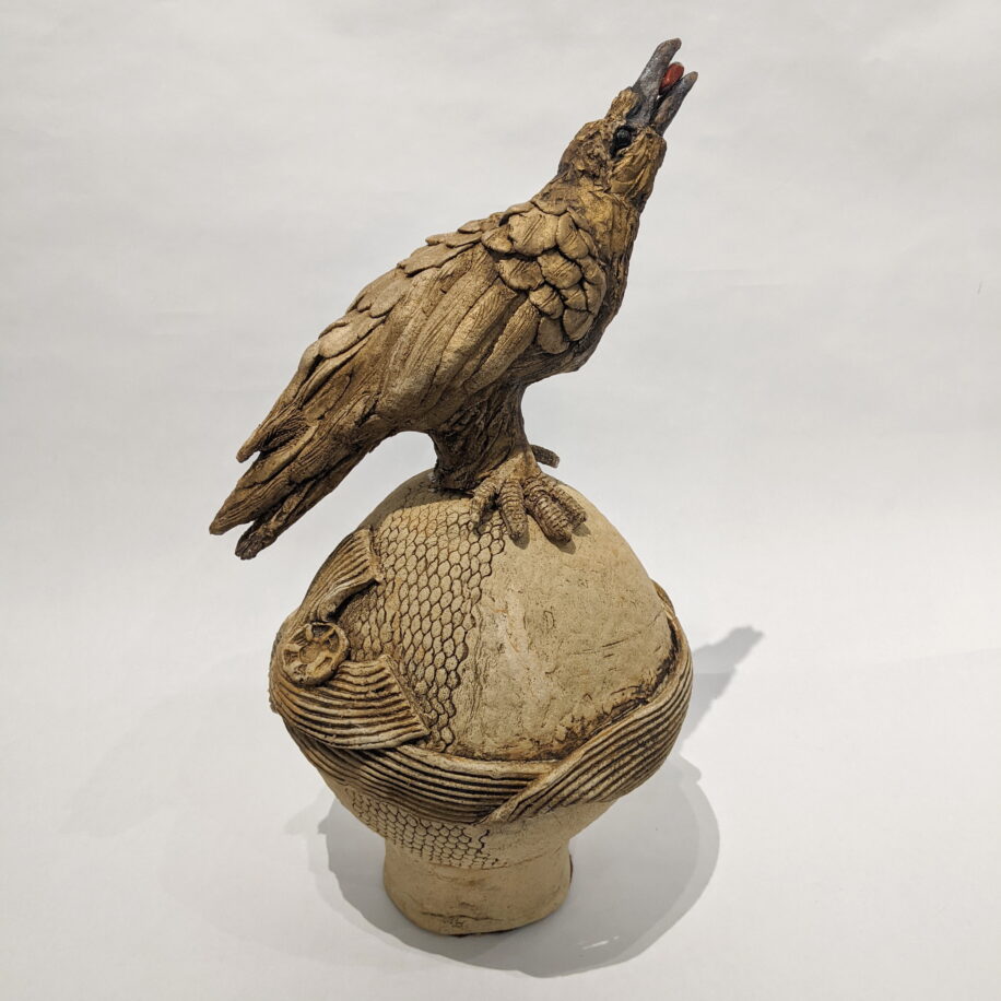 Golden Raven by Carolyn Houg at The Avenue Gallery, a contemporary fine art gallery in Victoria, BC, Canada.