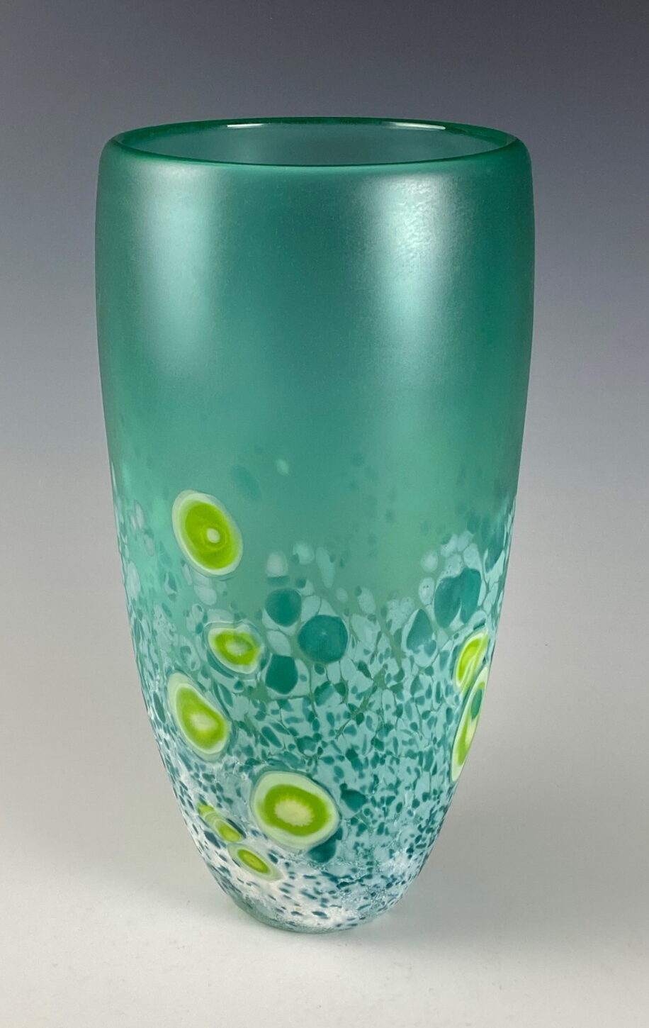 Lily Vase - Frosted (Teal Green) by Lisa Samphire at The Avenue Gallery, a contemporary fine art gallery in Victoria, BC, Canada.