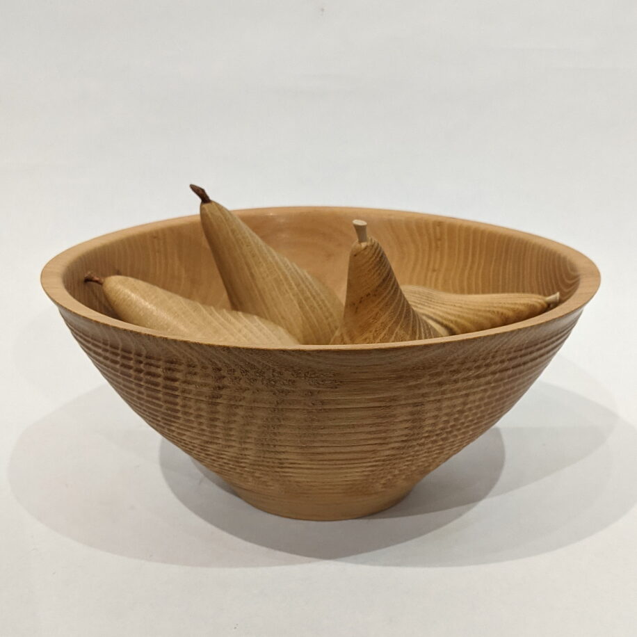 Small Beaded Bowl with Five Pears by Peter Hackett at The Avenue Gallery, a contemporary fine art gallery in Victoria, BC, Canada.