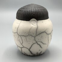 Naked Raku Lidded Jar by Jan Lovewell at The Avenue Gallery, a contemporary fine art gallery in Victoria, BC, Canada.