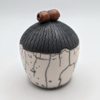 Naked Raku Lidded Jar by Jan Lovewell at The Avenue Gallery, a contemporary fine art gallery in Victoria, BC, Canada.