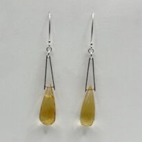 Long Citrine V-Bail Earrings by A & R Jewellery at The Avenue Gallery, a contemporary fine art gallery in Victoria, BC, Canada.