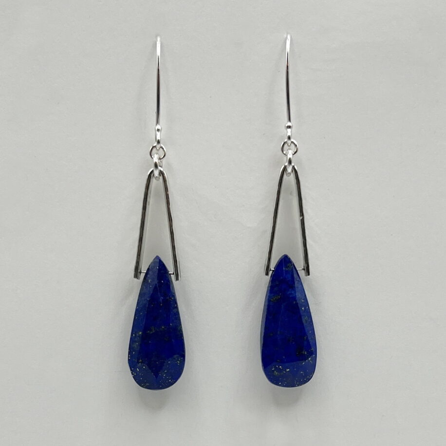 Long Lapis V-Bail Earrings by A & R Jewellery at The Avenue Gallery, a contemporary fine art gallery in Victoria, BC, Canada.