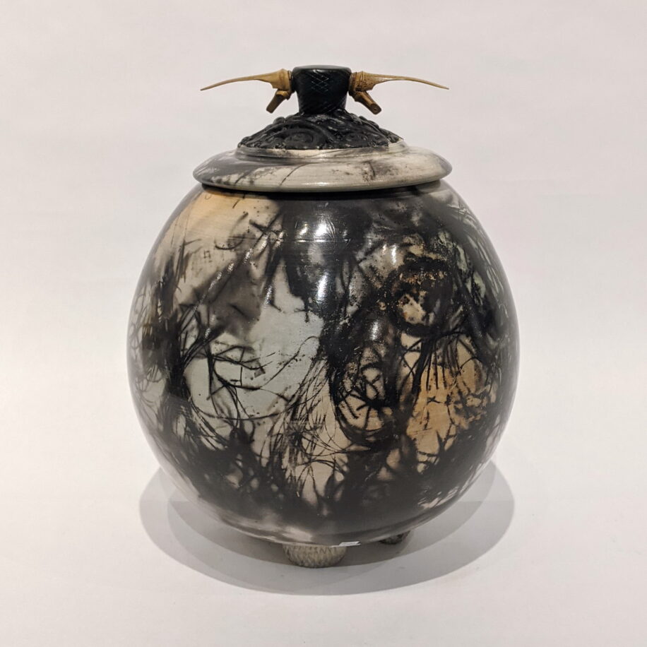 Round Vase with Horns by Geoff Searle at The Avenue Gallery, a contemporary fine art gallery in Victoria, BC, Canada.