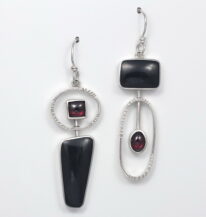 Black Jade & Garnet Earrings by Brenda Roy at The Avenue Gallery, a contemporary fine art gallery in Victoria, BC, Canada.