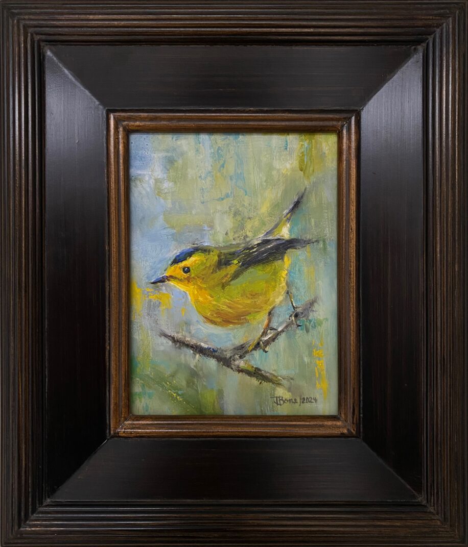 Wilson's Warbler by Tanya Bone at The Avenue Gallery, a contemporary fine art gallery in Victoria, BC, Canada.
