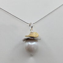 Acorn Brush Double Petals with White Pearl Necklace by Chi's Creations at The Avenue Gallery, a contemporary fine art gallery in Victoria, BC, Canada.
