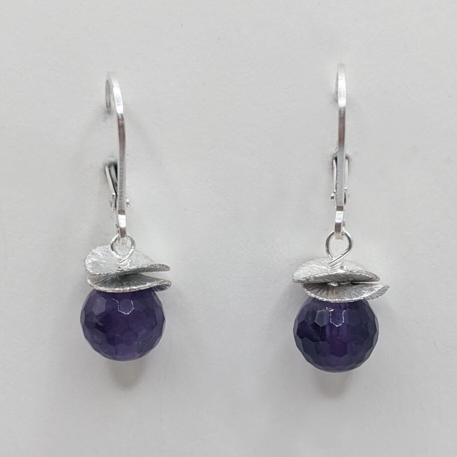 Acorn Double Brushed Petals with Amethyst Earrings by Chi's Creations at The Avenue Gallery, a contemporary fine art gallery in Victoria, BC, Canada.