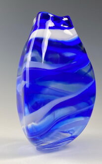 Triangular Vase (Cobalt) by Lisa Samphire at The Avenue Gallery, a contemporary fine art gallery in Victoria, BC, Canada.