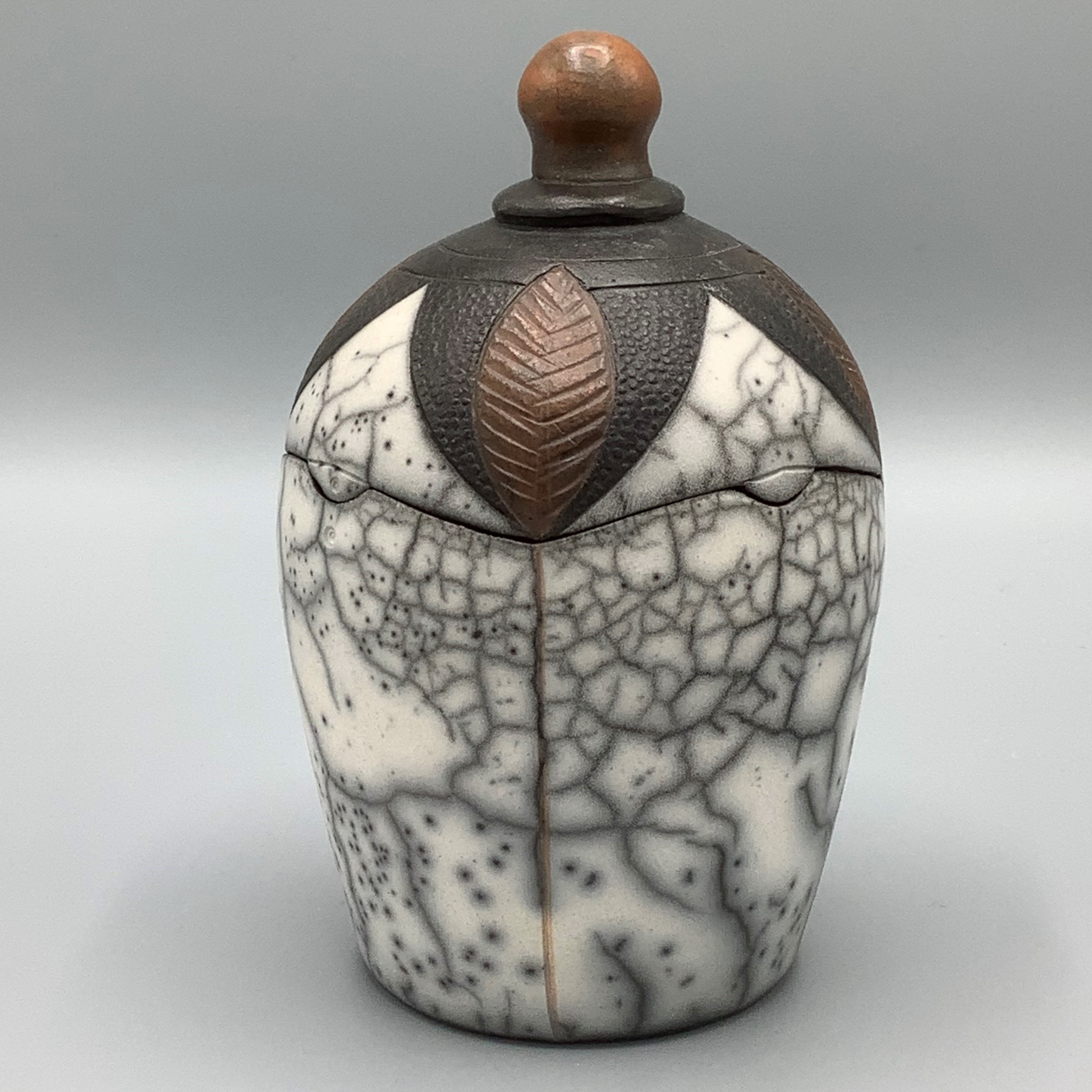 Naked Raku Large Lidded Jar By Jan Lovewell The Avenue Gallery