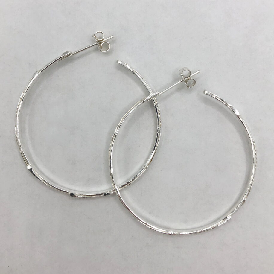 Bark Hoop Earrings (Medium) by A & R Jewellery at The Avenue Gallery, a contemporary fine art gallery in Victoria, BC, Canada.