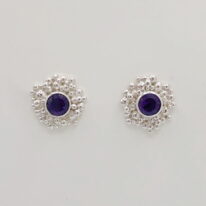 Granule Stud Earrings with Amethyst by A & R Jewellery at The Avenue Gallery, a contemporary fine art gallery in Victoria, BC, Canada.