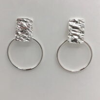 Lunar Rectangle Post Hoop Earrings by A & R Jewellery at The Avenue Gallery, a contemporary fine art gallery in Victoria, BC, Canada.