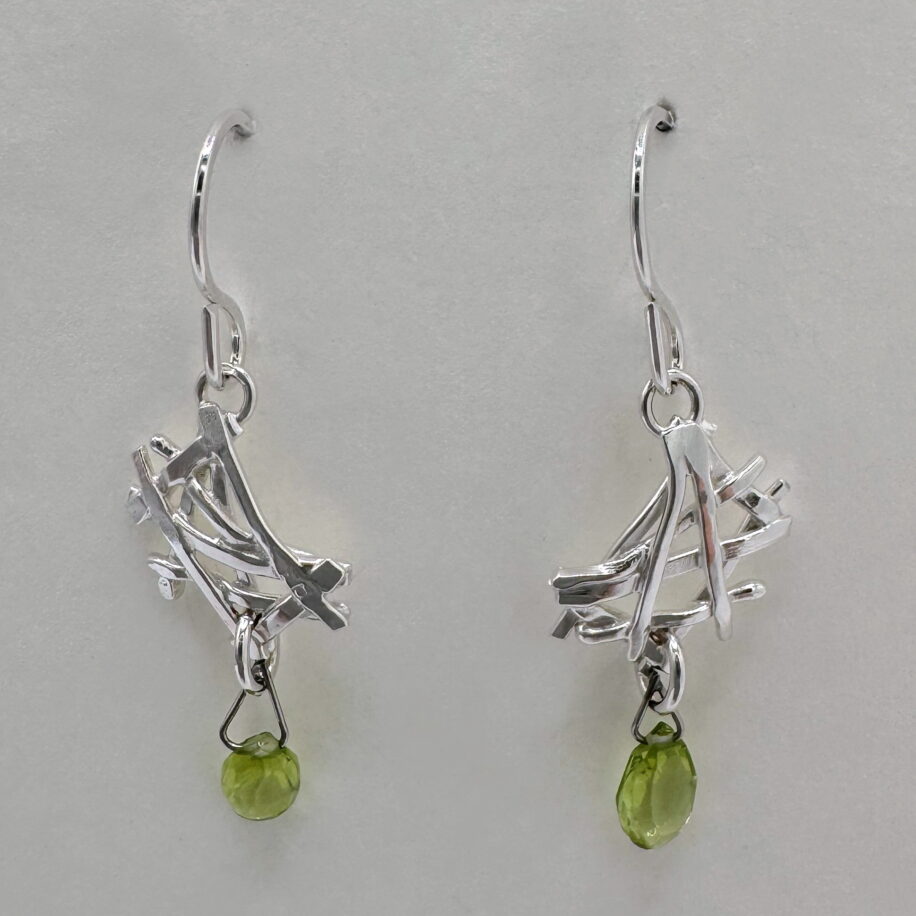 Twigs Earrings with Peridot by A & R Jewellery at The Avenue Gallery, a contemporary fine art gallery in Victoria, BC, Canada.