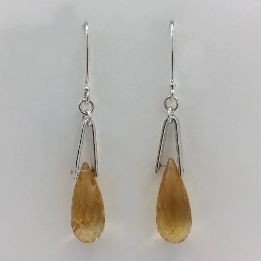 V-Bail Earrings with Citrine by A & R Jewellery at The Avenue Gallery, a contemporary fine art gallery in Victoria, BC, Canada.