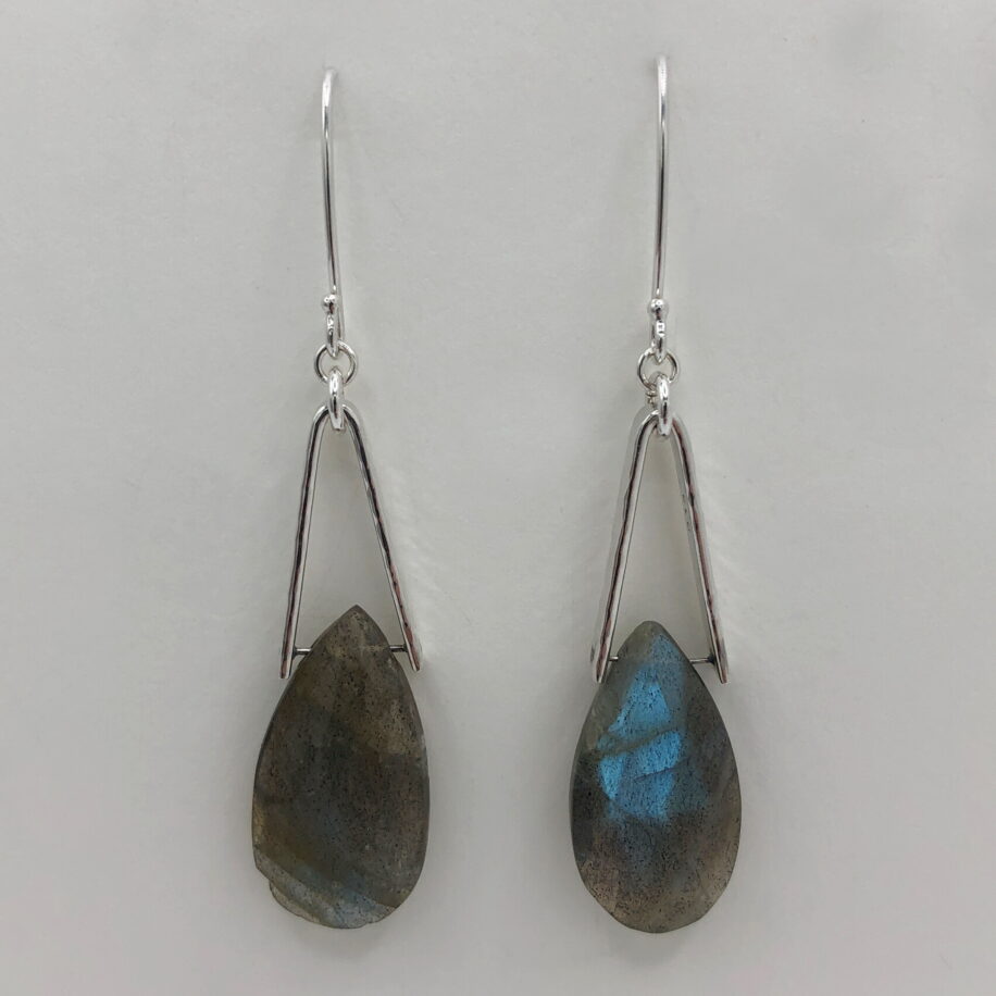 V-Bail Earrings with Labradorite by A & R Jewellery at The Avenue Gallery, a contemporary fine art gallery in Victoria, BC, Canada.