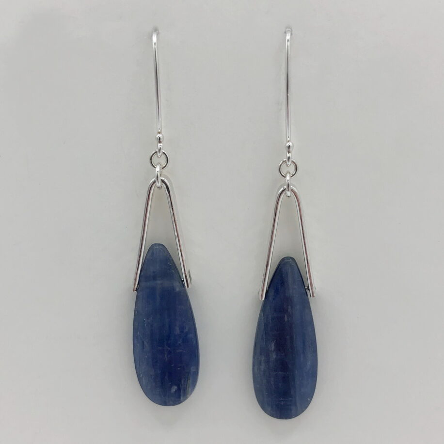 V-Bail Earrings with Kyanite by A & R Jewellery at The Avenue Gallery, a contemporary fine art gallery in Victoria, BC, Canada.