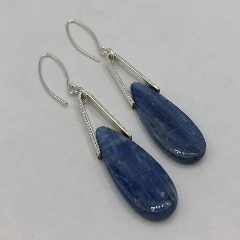 V-Bail Earrings with Kyanite by A & R Jewellery at The Avenue Gallery, a contemporary fine art gallery in Victoria, BC, Canada.