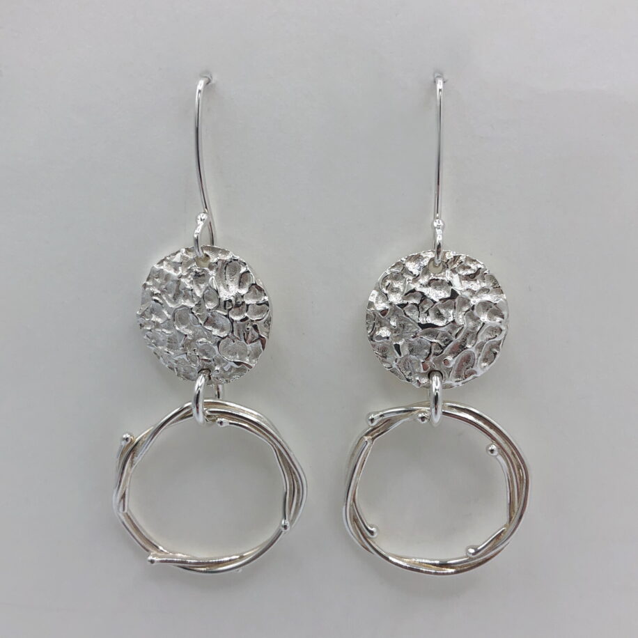 Moon Accent Freeform Circle Earrings by A & R Jewellery at The Avenue Gallery, a contemporary fine art gallery in Victoria, BC, Canada.