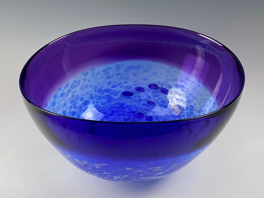 Oval Two-Tone Bowl (Purple/Light Blue) by Lisa Samphire at The Avenue Gallery, a contemporary fine art gallery in Victoria, BC, Canada.