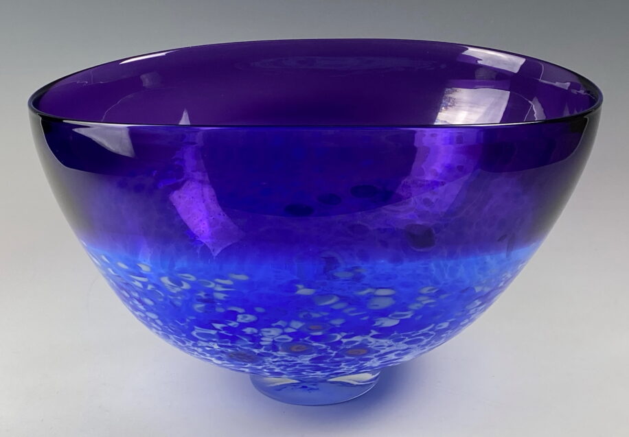 Oval Two-Tone Bowl (Purple/Light Blue) by Lisa Samphire at The Avenue Gallery, a contemporary fine art gallery in Victoria, BC, Canada.