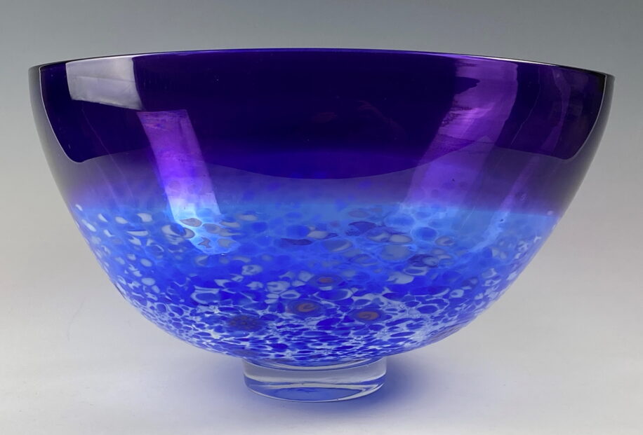 Oval Two-Tone Bowl (Purple/Light Blue) by Lisa Samphire at The Avenue Gallery, a contemporary fine art gallery in Victoria, BC, Canada.