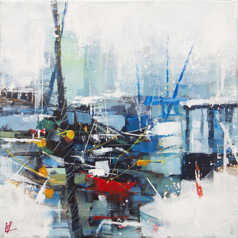 Spruce Harbour Marina by William Liao at The Avenue Gallery, a contemporary fine art gallery in Victoria, BC, Canada.