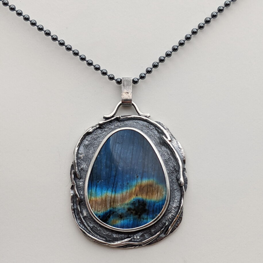 Wax Seal Pendant with Labradorite by A & R Jewellery at The Avenue Gallery, a contemporary fine art gallery in Victoria, BC, Canada.