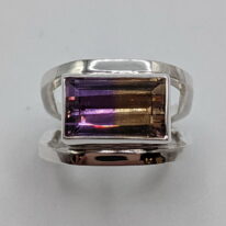 Octagon Double-Band Ring with Ametrine by A & R Jewellery at The Avenue Gallery, a contemporary fine art gallery in Victoria, BC, Canada.