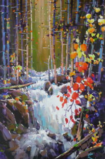 Waterfall in Woods by Bi Yuan Cheng at The Avenue Gallery, a contemporary fine art gallery in Victoria, BC, Canada.