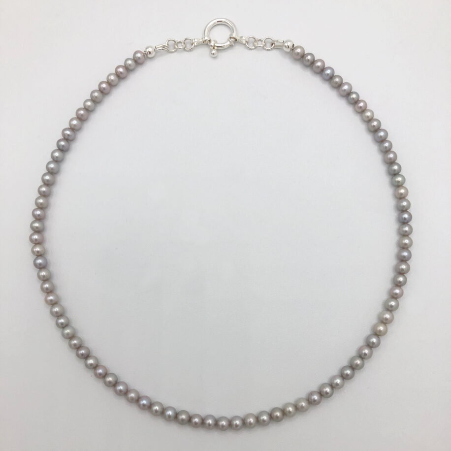 Small Grey Freshwater Pearl Necklace by Val Nunns at The Avenue Gallery, a contemporary fine art gallery in Victoria, BC, Canada.