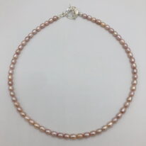 Small Pink Freshwater Pearl Necklace by Val Nunns at The Avenue Gallery, a contemporary fine art gallery in Victoria, BC, Canada.