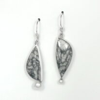 Pinolith & Pearl Earrings by Brenda Roy at The Avenue Gallery, a contemporary fine art gallery in Victoria, BC, Canada.