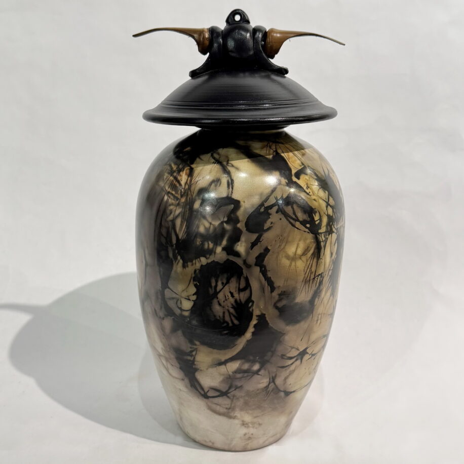 Tall Vase with Horns by Geoff Searle at The Avenue Gallery, a contemporary fine art gallery in Victoria, BC, Canada.