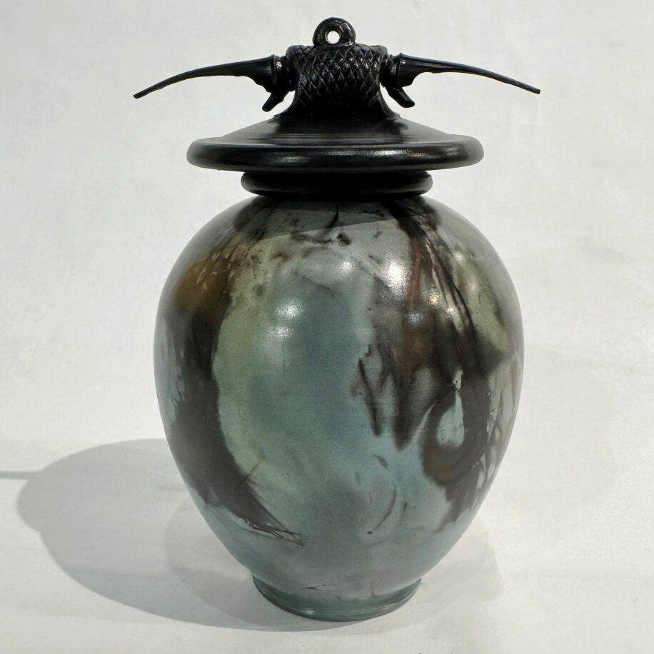 Small Round Vase with Lid by Geoff Searle at The Avenue Gallery, a contemporary fine art gallery in Victoria, BC, Canada.