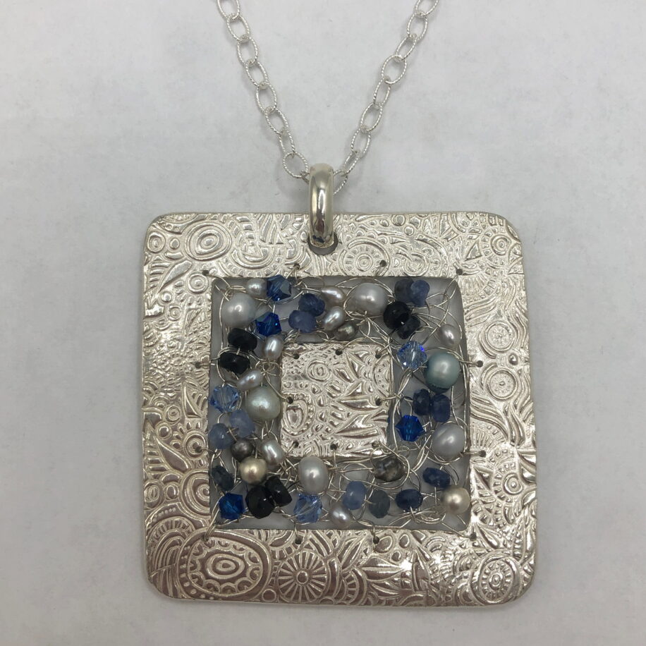 Extra Large Square Textured Pendant by Veronica Stewart at The Avenue Gallery, a contemporary fine art gallery in Victoria, BC, Canada.