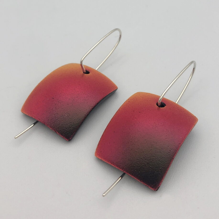 Square Oxygen Series Earrings by Peggy Brackett at The Avenue Gallery, a contemporary fine art gallery in Victoria, BC, Canada.