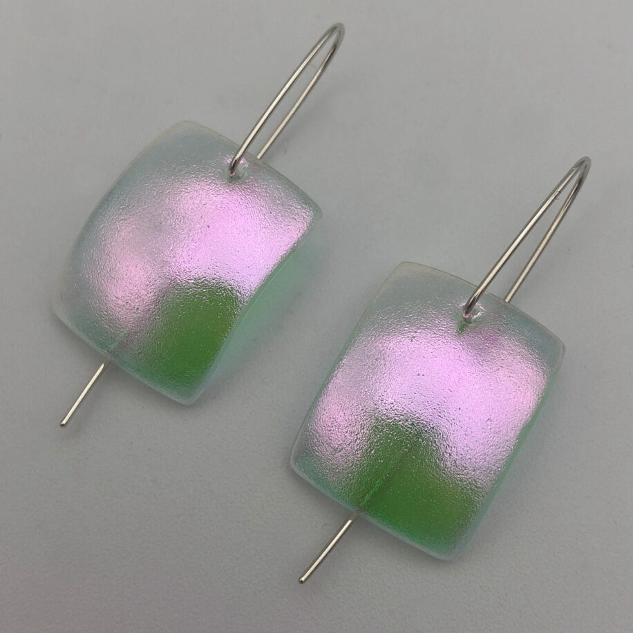 Square Oxygen Series Earrings by Peggy Brackett at The Avenue Gallery, a contemporary fine art gallery in Victoria, BC, Canada.