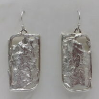 Reticulated Silver Dangle Earrings by Andrea Russell at The Avenue Gallery, a contemporary fine art gallery in Victoria, BC, Canada.