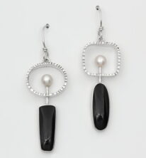 Black Jade & Pearl Earrings by Brenda Roy at The Avenue Gallery, a contemporary fine art gallery in Victoria, BC, Canada.