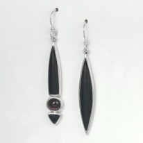 Black Jade & Garnet Earrings by Brenda Roy at The Avenue Gallery, a contemporary fine art gallery in Victoria, BC, Canada.