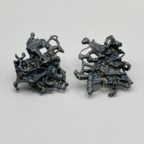 Clip-On Oxidized Silver Earrings by Barbara Adams at The Avenue Gallery, a contemporary fine art gallery in Victoria, BC, Canada.