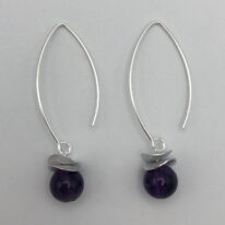 Acorn Double Brushed Petals Earrings with Amethyst by Chi's Creations at The Avenue Gallery, a contemporary fine art gallery in Victoria, BC, Canada.